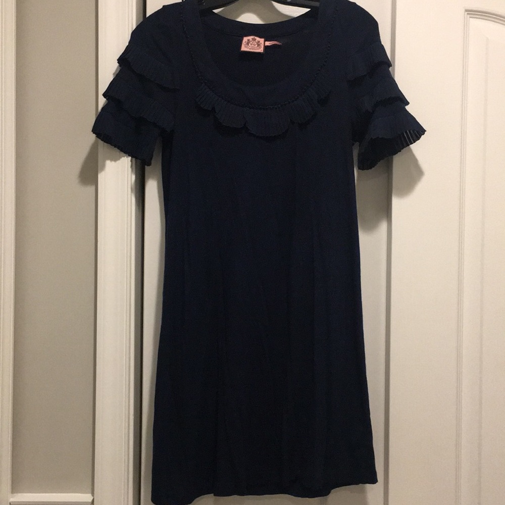 Juicy Couture navy modal dress w/ chiffon detail